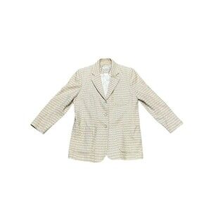 Vintage Emil Rutenberg Women's 100% Handspun Silk Blazer - Size Medium Ivory